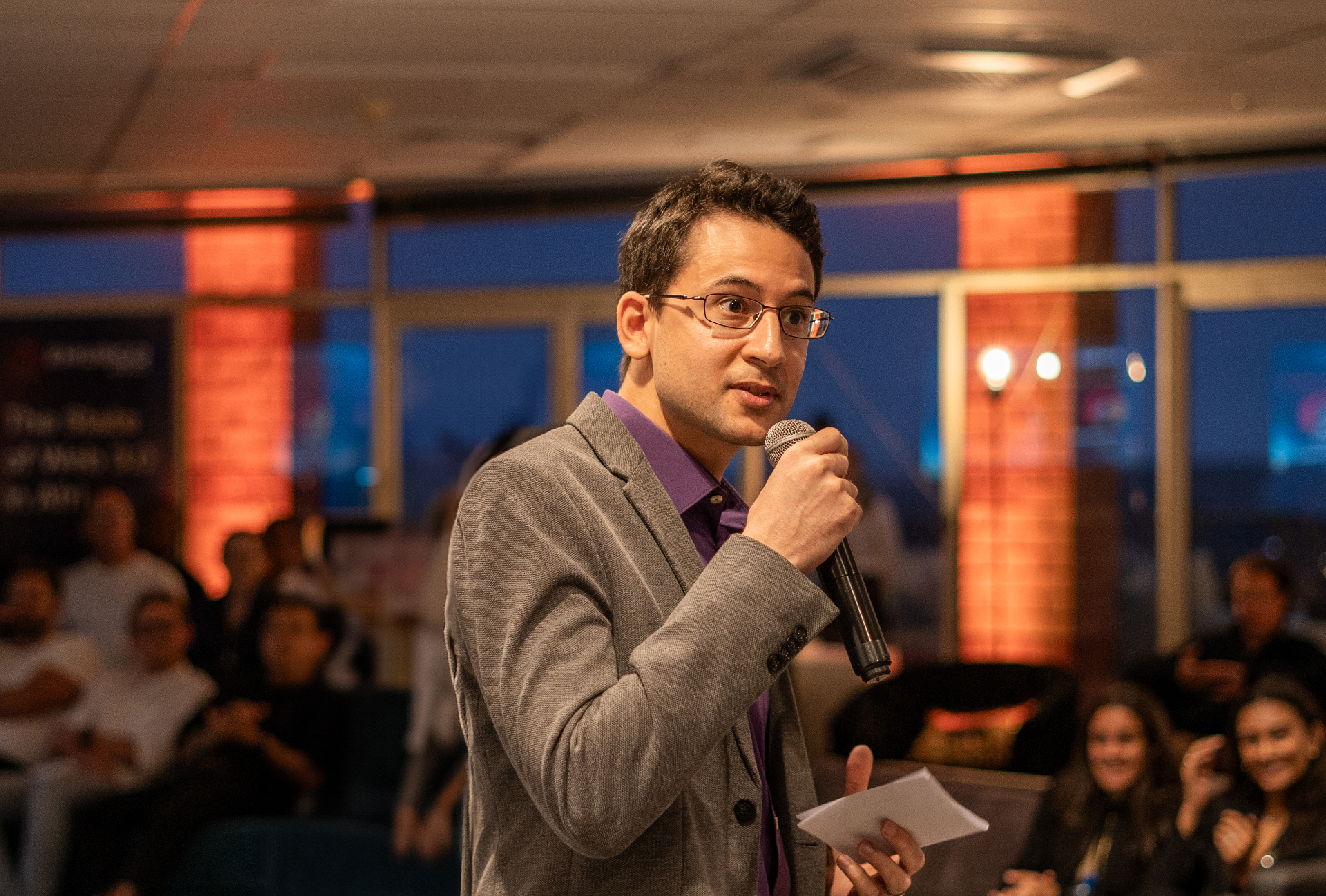 Omar A. Badr speaking at an EMURGO event on the state of Web3 in Africa